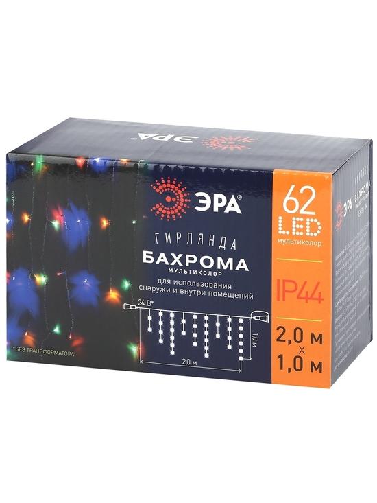 Фото №3 ENOB-2M ЭРА Гирлянда LED Бахрома 2м*1м мультиколор, 24V, IP44 (80/960) необходим трансформатор      Б0041911 приобретается отдельно (Б0041906)