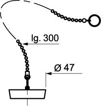 Фото №2 Пробка с цепочкой D47 мм для ванны и мойки (30718254)