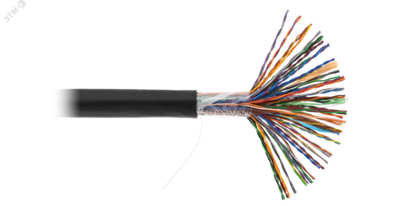Фото №2 Кабель U/UTP 50 пар Кат.5 одножильный медный внешний PE до -40C черн 305м (EC-UU050-5-PE-BK-3)