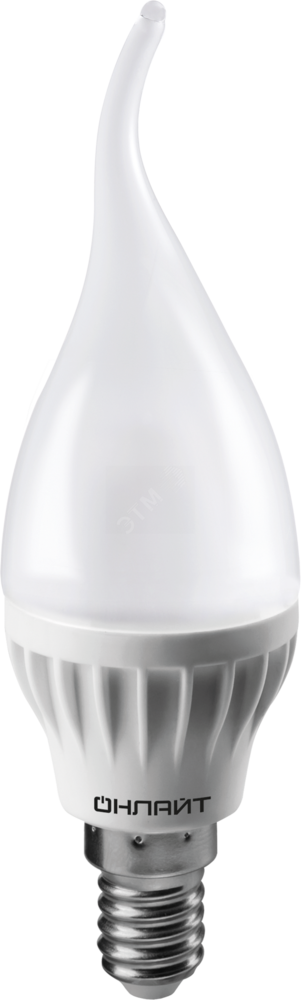 Фото №2 Лампа светодиодная LED 8вт Е14 белый матовая свеча на ветру (61198 OLL-FC37)