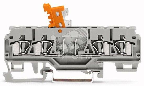 Фото №2 Клемма WAGO 0.08-2.5мм2 4-х проводная тестовая с размык. (1уп=50шт) (280-874)