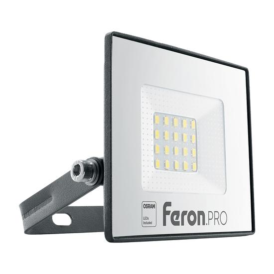 Фото №2 Прожектор светодиодный ДО-20w 6400К 1600Лм IP65 черный Feron.PRO (LL-1000)