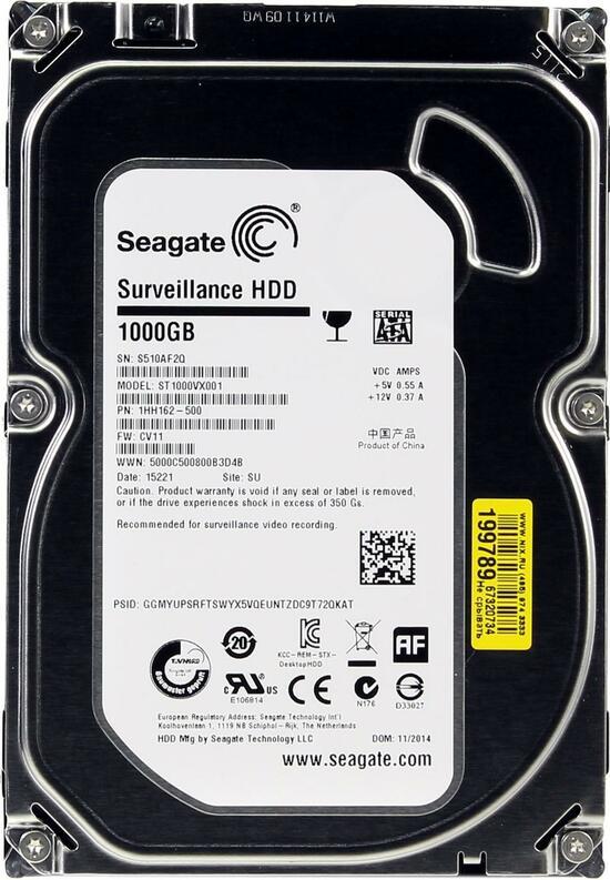 Фото №2 Жесткий диск 1Tb Seagate by Hikvision Surveillance  3.5'', SATAIII, 5900 об/мин, 64 МБ  (ST1000VX001-520)