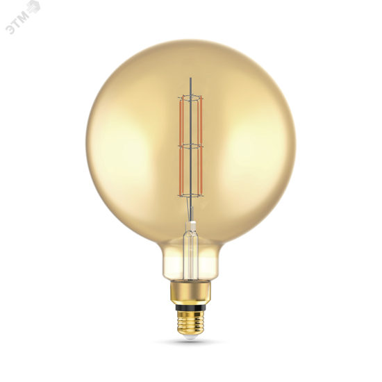 Фото №2 Лампа светодиодная LED 6 Вт 890 Лм 2700К теплая Е27 G200 golden straight Filament Gauss (154802118)