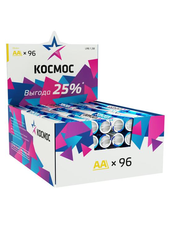 Фото №2 Элемент питания LR6 AA, Alkaline 1.5В, 96 шт/уп, Космос (KOCLR6_96BOX)