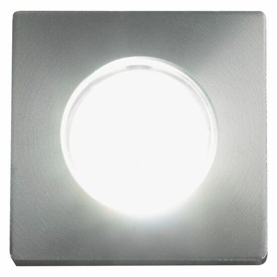 Фото №4 Светильник светодиодный ДВО-1w 6400K 43Лм квадратный серебро (G774)