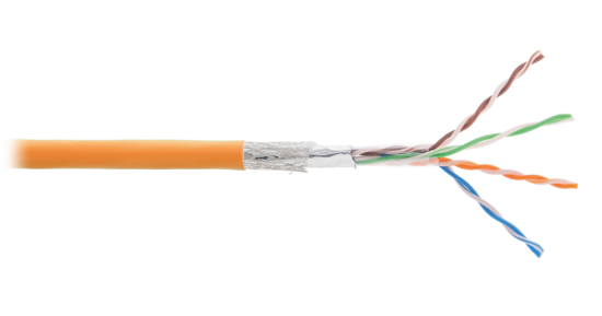 Фото №2 Кабель SF/UTP 4 пары, Кат.5e, одножильный, медный, 0,511мм, внутренний, LSZH, оранжевый, 305м (NKL 9300C-OR)