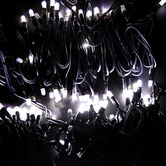 Фото №2 Гирлянда профессиональная модульная Дюраплей LED 10 м, 200 LED, черный каучук, цвет свечения белый NEON-NIGHT (315-215)