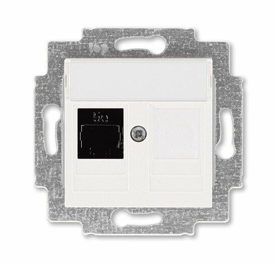 Фото №2 Розетка информационная ABB Levit RJ45 категория 5e и заглушка жемчуг (5014H-A51017 68W)