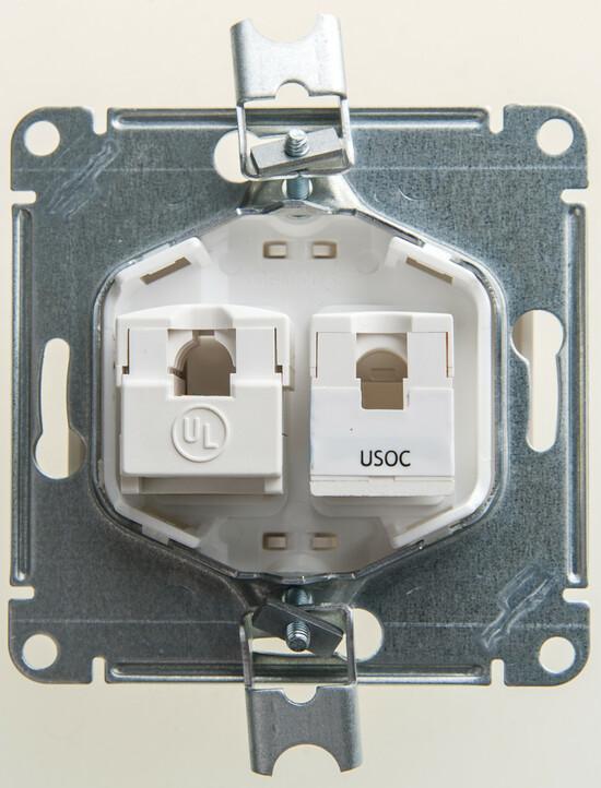 Фото №4 GLOSSA Розетка двойная RJ11+RJ45 категория 5E перламутр в рамку (GSL000685)