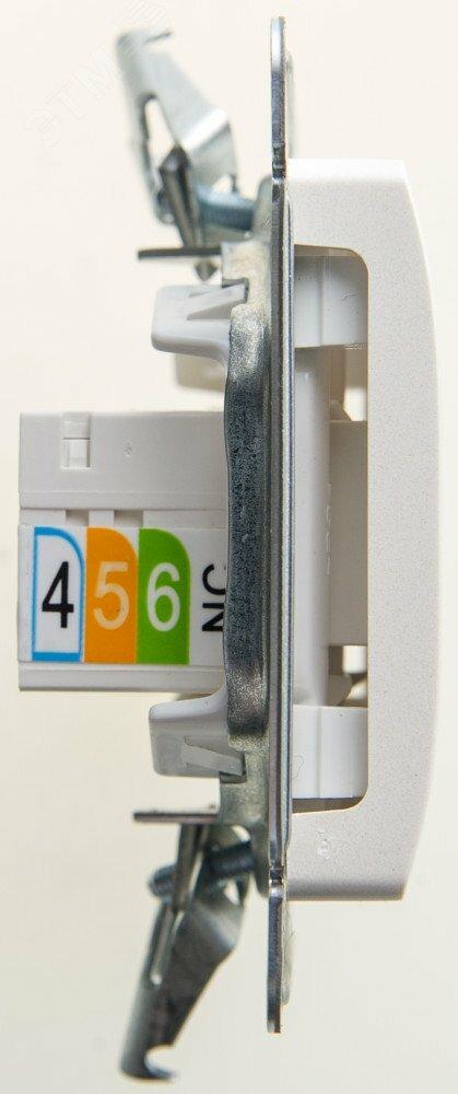 Фото №5 GLOSSA Розетка двойная RJ11+RJ45 категория 5E перламутр в рамку (GSL000685)