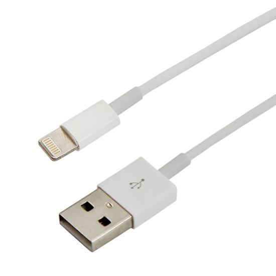 Фото №2 Кабель USB-Lightning для iPhone, PVC, white, 1m (etm18-1121)