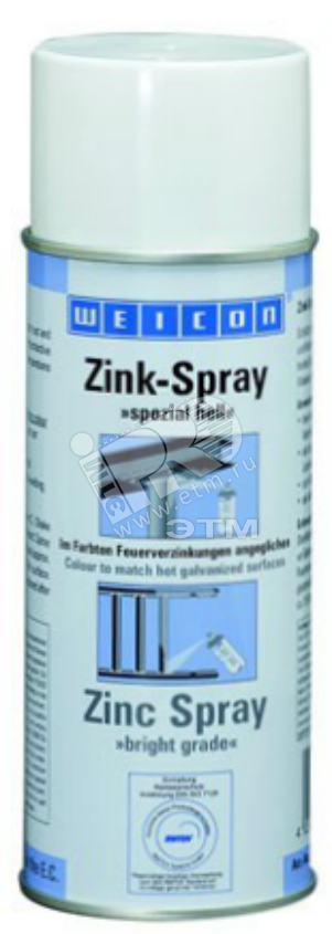 Фото №2 Цинк-спрей Zinc Spray (400мл) защита от коррозии яркий сорт (wcn11001400)