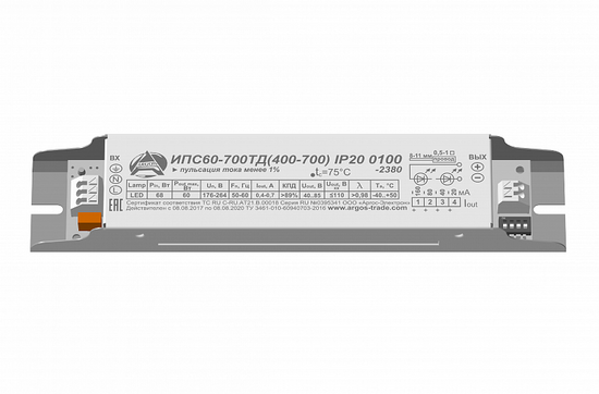 Фото №2 Драйвер LED светодиодный LST ИПС60-700ТД(400-700) IP20 0200 (ИПС60-700ТД(400-700))