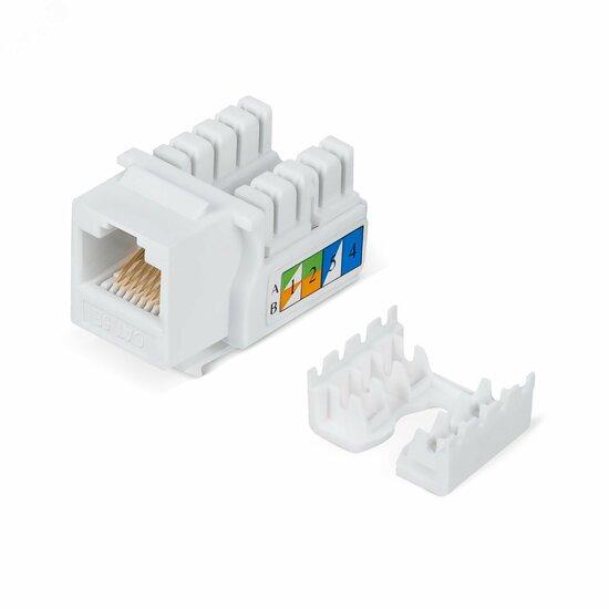 Фото №2 Вставка Keystone Jack RJ-45, категория 5e, заделка тип 110, белая (KJ-RJ45-Cat.5e-90)