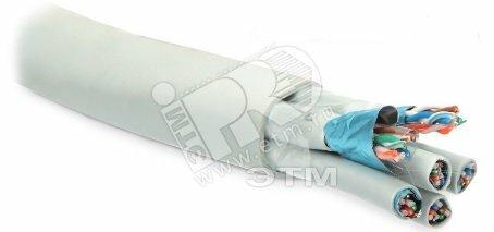 Фото №2 Витая пара, экранированная F/UTP, категория 5, 24 пары (4 пары (24 AWG)х6), одножильный (solid), каждый 4х парник: экран - фольга и LSZH оболочка, LSZH нг(C)-HF, –20°C - +60°C, серый (46323)