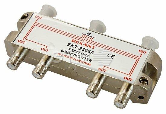 Фото №2 Делитель ТВ х 6 под F разъём 5-2500 МГц СПУТНИК REXANT (etm05-6204)