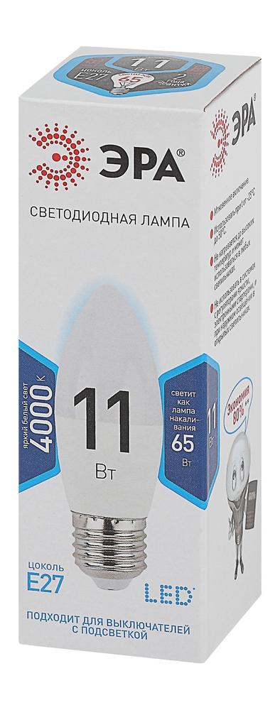 Фото №3 Лампа светодиодная Эра LED B35-11W-840-E27 (диод, свеча, 11Вт, нейтр, E27) (Б0032983)