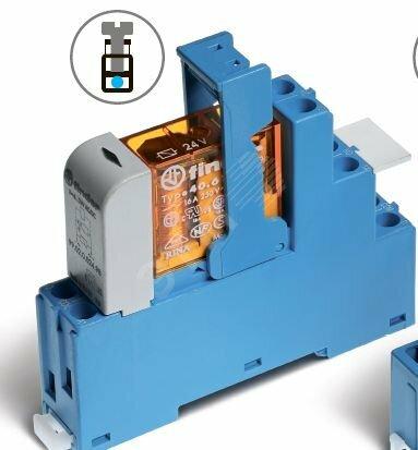 Фото №2 Интерфейсные модули реле с клипсой-держателем, Светодиод, AgCdO, 1CO 16A, 24VAC, Блистерная упаковка с 1 реле, (48.61.8.024.0060SPB)