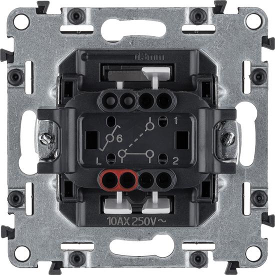 Фото №4 Valena LIFE Переключатель 10АХ 250В с лицевой панелью Безвинтовые зажимы Алюминий (752606)