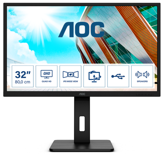 Фото №2 Монитор 31.5'' IPS, 2560х1440, 250 КМ/м2, 1000:1, 4мс, HDMIх2, DP, USB-Hub, Speakers (Q32P2)