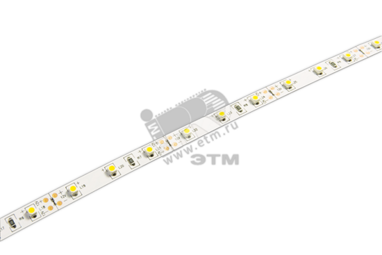 Фото №2 Лента светодиодная LEDx60/м 1м 6Вт/м 12В теплый белый IP20 (5м) (2858023)