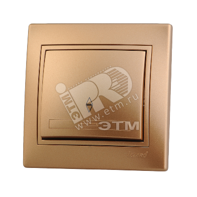 Фото №2 Мира Выключатель проходной металлик золото с вставкой (701-1313-105)