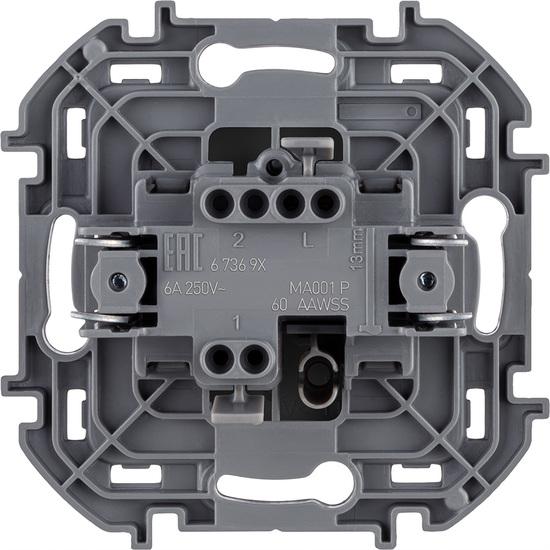 Фото №3 Переключатель без фиксации (кнопка) с Н.О./Н.З. контактом INSPIRIA 6 A 250 В~ антрацит (673693)