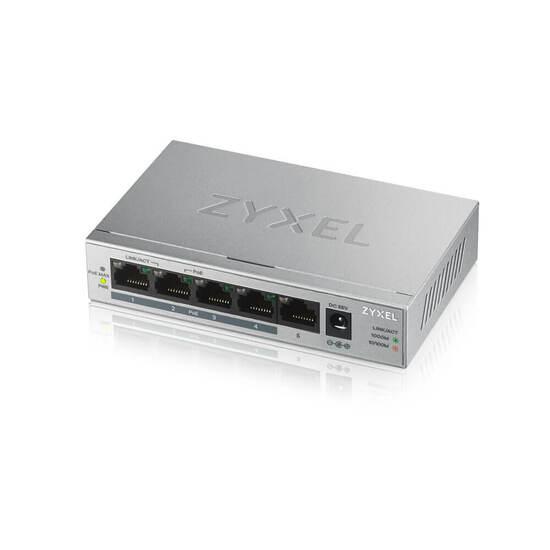 Фото №2 Коммутатор неуправляемый PoE+ 5 портов GE RJ-45 10/100/1000 Мб/с 4xPoE+, 60 Вт (GS1005HP-EU0101F)