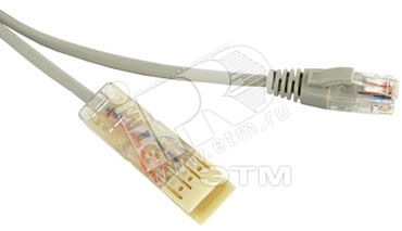 Фото №2 Патч-корд 110 тип-RJ45 2 пары Ethernet LSZH серый (1м) (229897)