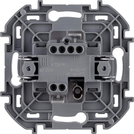 Фото №3 Переключатель без фиксации (кнопка) с Н.О./Н.З. контактом INSPIRIA 6 A 250 В~ белый (673690)