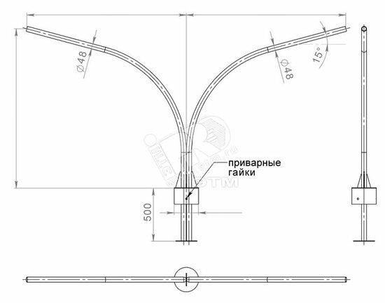 Фото №2 Кронштейн К2К-1.0-1.0-0.145-(15-180) горячеоцинкованный разборный (В00004828)