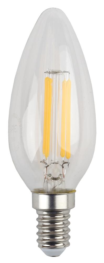 Фото №4 Лампа светодиодная филаментная F-LED B35-5W-840-E14 (филамент, свеча, 5Вт, нейтр, E14 (10/100/3500) ЭРА (Б0043449)