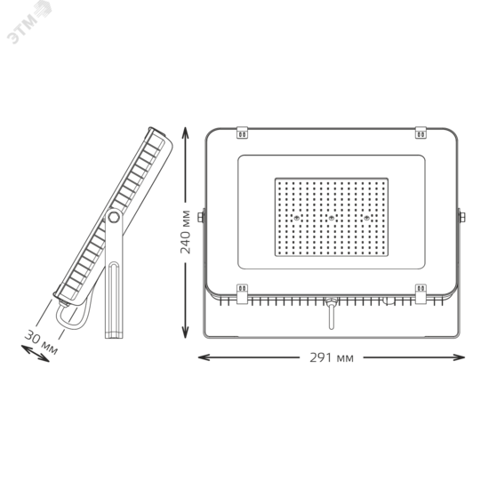 Фото №6 Прожектор светодиодный ДО-100 Вт 12000 Лм 6500К 175-265 В IP65 черный LED Qplus Gauss (613511100)