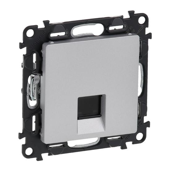Фото №2 Valena LIFE Розетка информационная RJ45 категория 5е UTP с лицевой панелью алюминий (753640)