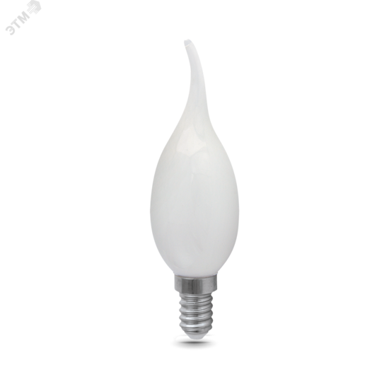 Фото №2 Лампа светодиодная LED 9 Вт 610 Лм 4100К белая Е14 Свеча на ветру milky Filament Gauss (104201209)