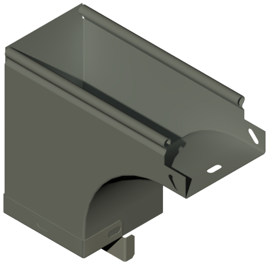 Фото №2 Угол внешний боковой правый 300х80 отвод 300х80 S=1.0мм оцинкованный (STGOMR.3008.3008.10)