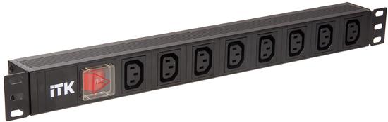 Фото №2 PDU 7 розеток C13 с LED выкл 1U вх C14 без шнура (PH12-7C133)