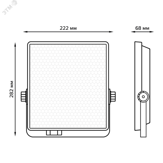 Фото №6 Прожектор светодиодный ДО-100 Вт 10000 Лм 6500К IP65 IK07 черный EVO Gauss (687511100)