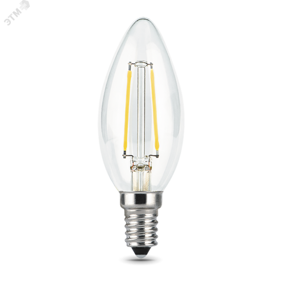 Фото №2 Лампа светодиодная LED 7 Вт 580 Лм 4100К белая Е14 Свеча шаг. диммирование Filament Gauss (103801207-S)