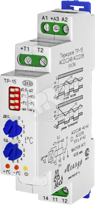 Фото №2 Термореле ТР-15 ACDC24В/АС230В УХЛ4 без датчика (4640016935079)