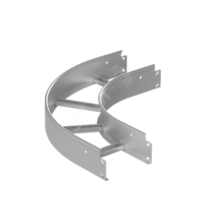 Фото №2 Поворот горизонтальный LT 200х100-90 S=1.2мм      R=300мм горячий цинк (LTH.2010.912.3.HDZ)
