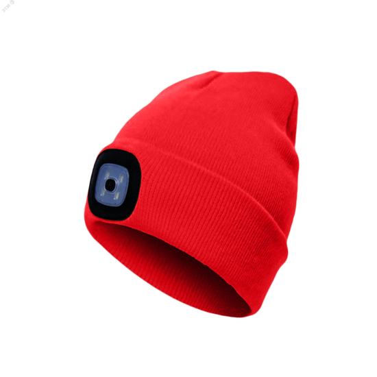 Фото №2 Фонарь-шапка 120Лм 3 режима 200мАч красная