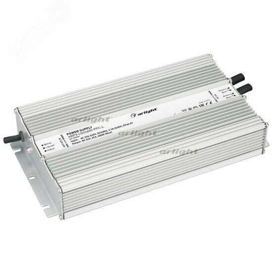 Фото №2 Блок питания ARPV-LG24600-PFC-L (24V, 25.0A, 600W) (ARL, IP67 Металл, 5 лет) (027037)