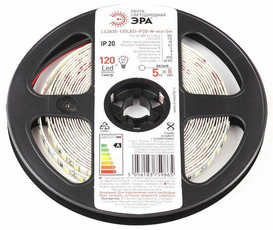 Фото №2 Светодиодная лента LS2835-120LED-IP20-W-eco-5m 12В ЭРА (Б0035595)