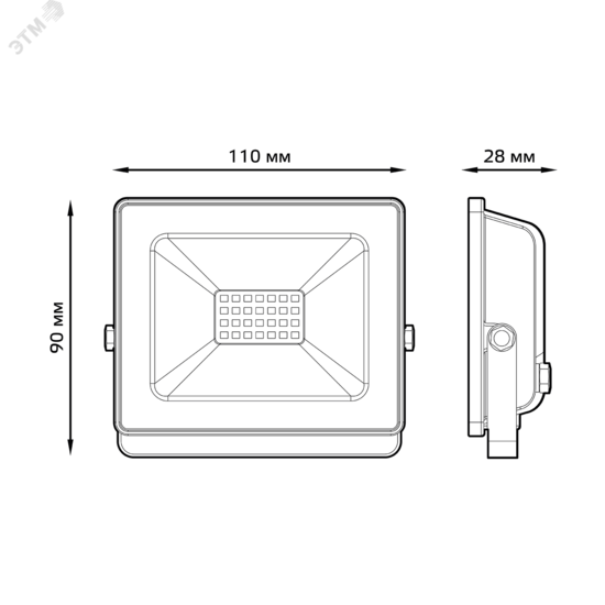 Фото №6 Прожектор светодиодный ДО-30 Вт 2700 Лм 6500К IP65 200-240 В белый LED Elementary Gauss (613120330)