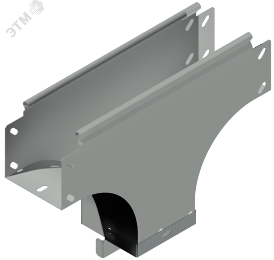 Фото №2 Ответвитель Т-образный вниз боковой 100х50 отвод 100х50 S=1,0мм гор.оцинк.
