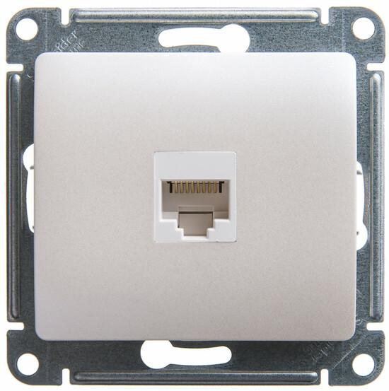 Фото №3 GLOSSA Розетка компьютерная RJ45 категория 5E перламутр в рамку (GSL000681K)