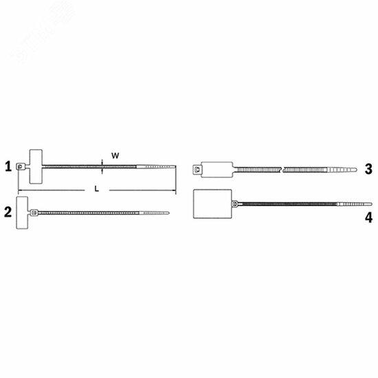 Фото №2 Стяжка кабельная  100х2,5 мм с полем для нанесения надписи 25х8 мм (упак. 100 шт.)