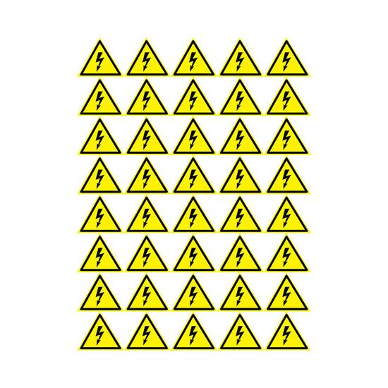 Фото №2 Наклейка знак ''Опасность поражения электротоком'' 50х50х50 мм 50шт. (etm56-0006-2)